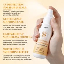 Hair & Scalp Sunscreen Spray SPF 25 | Dyed/Highlighted Hair Color UV Blocker | Lightweight Non-Greasy Protection | Coconut Nourishing Scalp Protective Shield - White - View 4