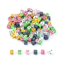 200/500pcs 8mm Mini Multi Colored Dice Set, Random Small 6 Sided Dot Dice, Bulk Game Dice For Table Board Games, DIY Crafts, Party Game Props And Educational Math Counting - Multicolor - View 4