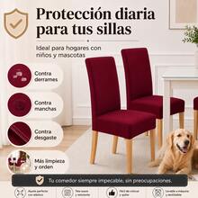 AMOROSA Chair Covers - Burgundy - View 5