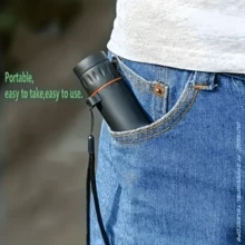 10X25 High Power Monocular Telescope - Durable Rubber Lightweight Design, Fixed Focus, Ergonomic Grip - Suitable For Hiking, Camping, Bird Watching, Hunting, Fishing (Black), Camping Essential, Portable Optical Instrument, Easy Storage Box - Multicolor - View 8