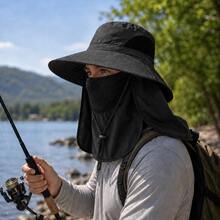 1pc Sun Protection Bucket Hat With Integrated Neck Guard, Breathable Wide Brim For Fishing, Hiking And Outdoor Activities - Multicolor - View 4
