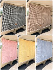 Universal Plaid Pattern Car Privacy Divider Curtain, Front And Rear Seat Divider Sunshade, Adjustable Blackout Screen, Suitable For SUV, Sedan, MPV, Car Sunshade, Anti-UV Window Curtain, Car Accessories, Car Decoration, Car Interior Accessories - A - View 5
