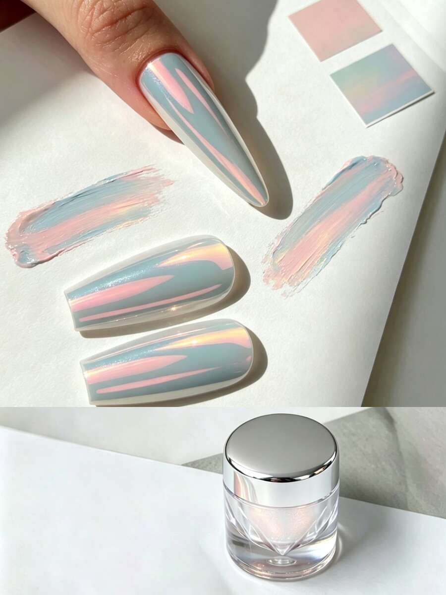 Aurora Nail Powder, Mermaid Color-Changing Mirror Effect, Shiny Nail Decoration, Suitable For Professional And DIY Salon Use - Multicolor - View 1