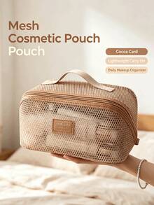 Breathable Mesh Cosmetic Storage Bag, Multi-Pocket Makeup Bag, Portable Toiletry Organizer. For Travel, Vacation, Fitness And Skincare - Multicolor - View 13