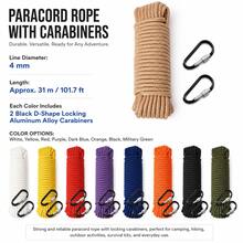 Tali Paracord 4mm, Tali Panjat Tebing dan Penarik Parasut Multifungsi untuk Aktivitas Luar Ruangan, Perlengkapan Evakuasi dan Bertahan Hidup, Paracord Kepang Tangan - tali panjat + gesper - View 8