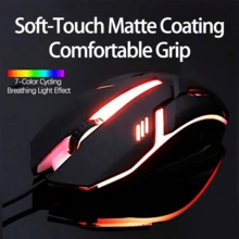 AOC KM100 Gaming Keyboard & Mouse Combo, RGB Backlit, Ergonomic Design, Black, USB Wired, Mechanical Keyboard For PC - View 4