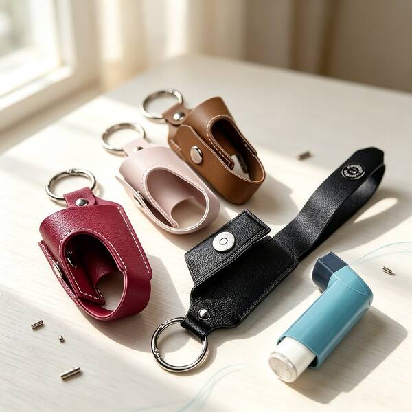 1 Set Portable Asthma Inhaler Storage Bag/Inhaler Holder, Includes Keychain Hook For Easy Carrying, Casual Style Cough Medicine Bottle Protective Case, Suitable For Outdoor Use, Vacation Essential, Travel Essential, Emergency Kit, Medicine Bag, First Aid Kit