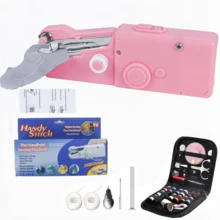 EDCUEBE7 Portable Handheld Sewing Machine - Quick Sewing Mini Tool, White/Black, Compact Design With Adjustable Tension Knob And Presser Foot, For Clothing Cutting | Handheld Sewing Machine | Multi-Functional Sewing Tool, Suitable For Travel And Home DIY Fabric Repair, Easy For Beginners To Use, Accessory Color Random - Manual Sewing Machine + Sewing Kit - View 11