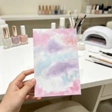 1入彩虹漸層假指甲展示卡，美甲攝影道具背景板，桌面美甲樣品展示紙 - 彩色 - 查看 15