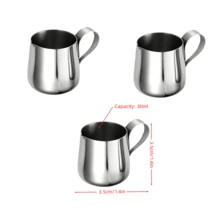 2/3pcs Stainless Steel Latte Art Pitcher, Suitable For Milk Frothing And Coffee Decoration, For Home Or Coffee Shop Use - Silver - View 8