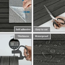 10pcs 3D Self-Adhesive Wood Grain Foam Wall Panels, Thickened Soundproof Decorative Wall Stickers, Easy DIY Home Decor, Suitable For Bedroom, Living Room, Kitchen, Ceiling And Background Wall - 30*20cm - 10pcs - View 6