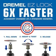 5 عبوات Dremel EZ456، مجموعة EZ - Lock المبتدئة، قطر العجلة 1 1/2 بوصة (38 ملم)، ملحقات قرص القطع للأداة الدوارة، تتطلب الاستخدام مع EZ402 SpeedClic Mandrel - متعدد الألوان - مشاهدة 3