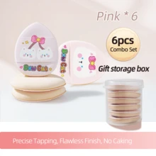6pcs Mini Thumb Cushion Powder Puff Makeup Sponge, Dry And Wet Use, No Cake, No Foundation Absorption, Small Thumb Cushion Powder Puff - Multicolor - View 7