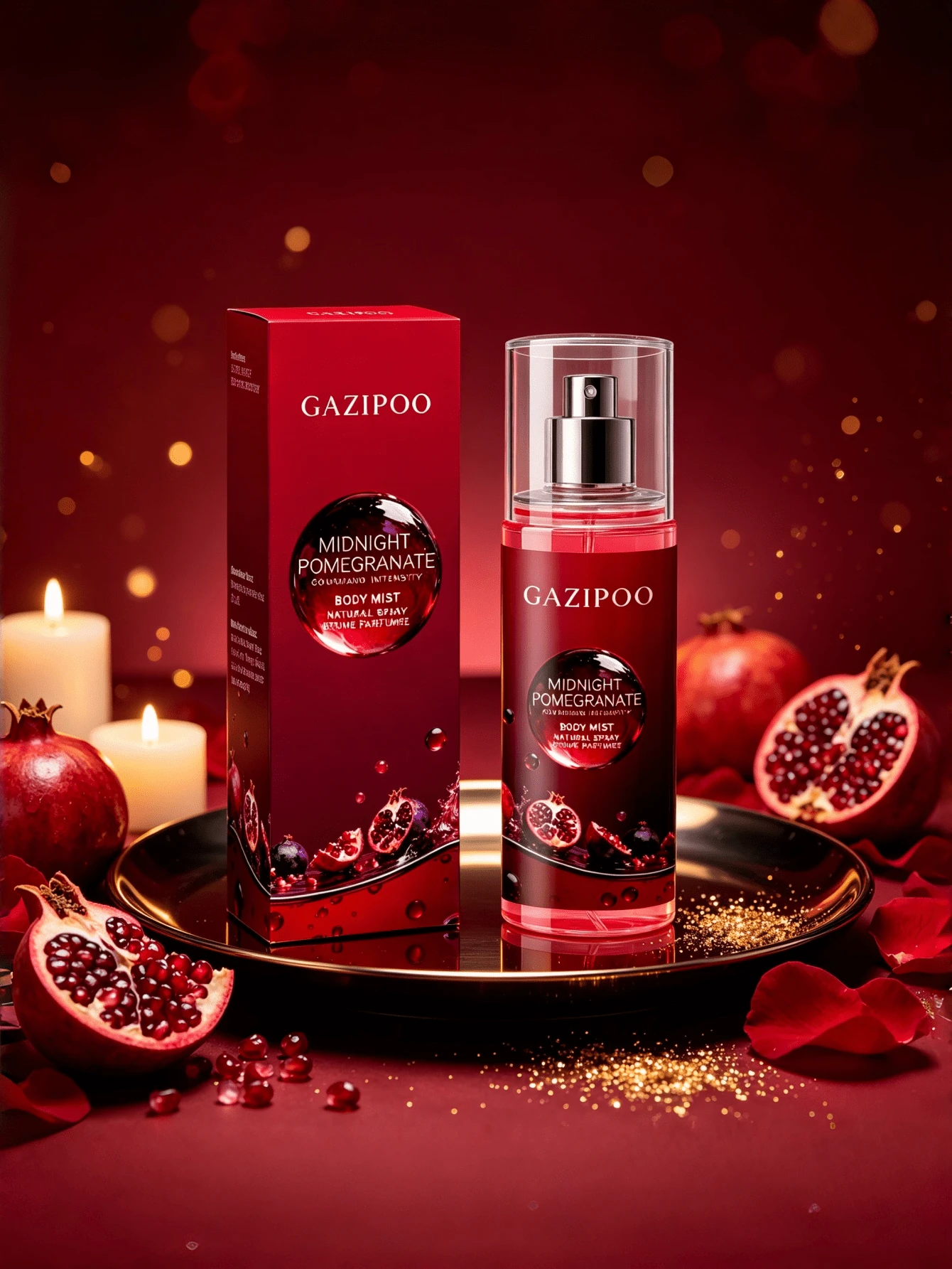 1pc 100ml And 20ml Luxury Pomegranate Fragrance Spray, Long-Lasting Air Freshener, Affordable Alternative To Big Brands, Essential For Vacations, Suitable For Indoor/Outdoor, Bathroom, Dates, Parties And Holidays For Deodorizing And Fragrance Enhancement, Excellent Gift Choice - Multicolor - View 1