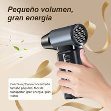 Soplador de polvo turbina portátil UTIEER recargable, ventilador de alta velocidad, incluye 7 accesorios: boquillas intercambiables y cepillos de limpieza, flujo de aire potente multiusos para automóvil, teclado, limpieza del hogar y actividades al aire libre - Negro - Ver 10