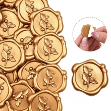 20入/包 3D莓果蠟封貼紙，婚禮邀請函信封封口貼，自黏式白色花朵貼紙，適合邀請函、禮物包裝、聖誕節使用 - 漿果-棕色 - 查看 2