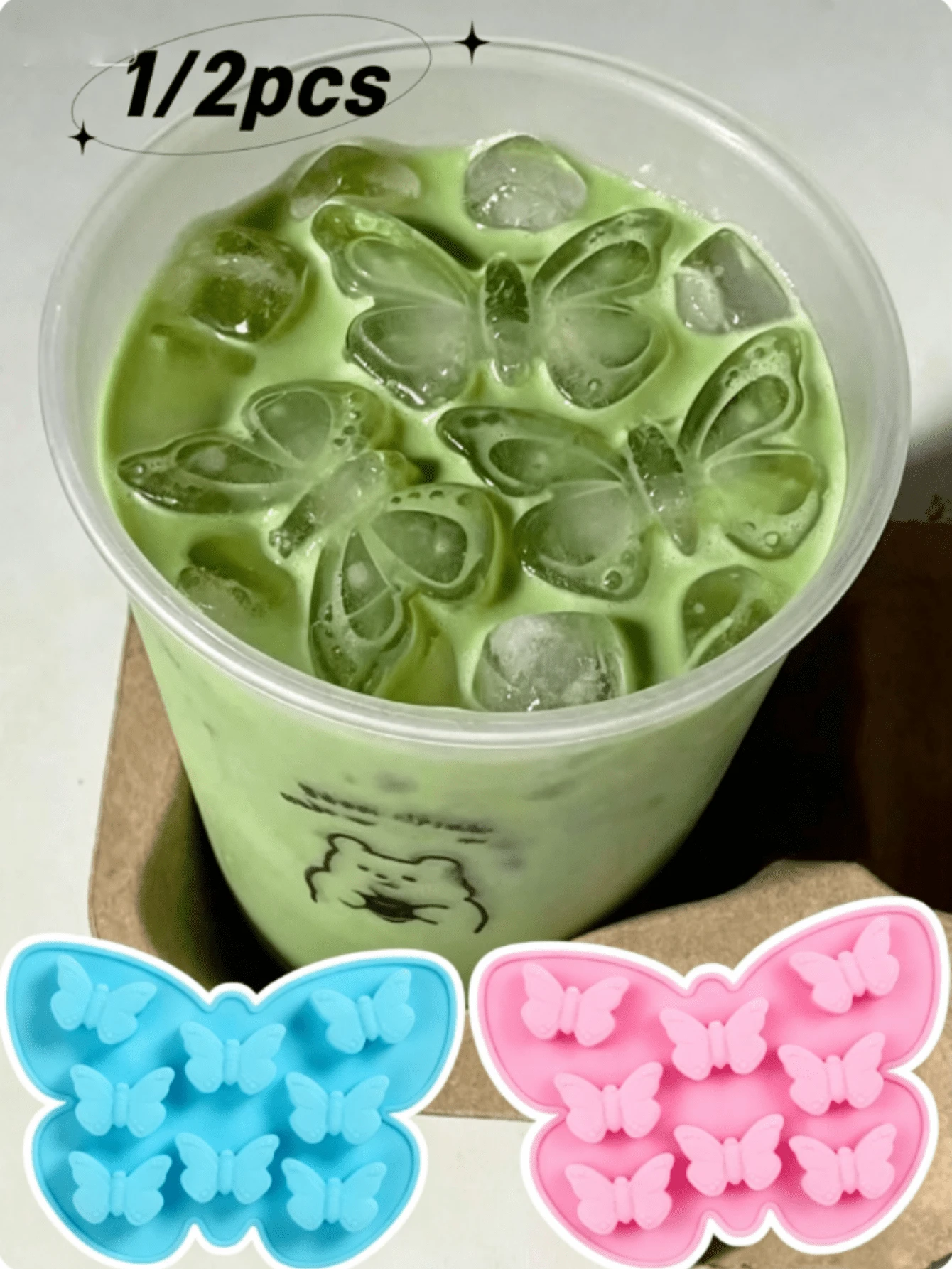 1/2pcs Butterfly Ice Cube Mold Silicone Mold Butterfly Silicone Mold Candle Melting Mold Butterfly Chocolate Mold Fondant Candy Mold - Multicolor - View 1
