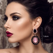 1pair Rhinestone Earrings,Elegant And Simple Dangling Women's Glass,English Water Drop Design,Water Droplet Suitable For Daily Wear And Parties - water droplets - View 3