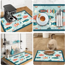 1pc Dish Drying Mat, Coffee Machine Mat, Nordic Style Cute Fish Pattern Dish Drying Mat, Absorbent Quick-Drying Non-Slip Drainage Mat, Scratch-Resistant Table Mat, Kitchen Countertop Bowl & Plate Drainage Mat, Multi-Functional Heat-Insulating Mat, Holiday Home Desktop Protection Mat, Multi-Purpose Desktop Absorbent Drying Mat, Room Desktop Protection Mat, Holiday Gift, Kitchen Decor - XYLSD-769 - View 11