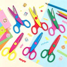 2/4/6pcs Lace Wavy Pattern Craft Scissors, Colorful Scissors Suitable For Office, Teenagers, Daily Cutting, Paper Craft, Multi-Functional Scissors, And Harmless To Hands, Round Tip Craft Shears - Multicolor - View 5