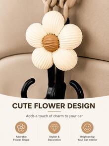 1PC Cute Flower Car Seat Headrest Hook Universal Back Seat Organizer Bag Holder Heavy Duty Car Interior Accessory Beige/Khak - Double Hook Multi-functional Car Seat Back Hook - View 7