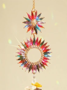 Colorful Diamond Crystal Light-Catching Hanging Decor, Suitable For Home Decor/Garden Decor/Christmas Decor/Halloween Decor/Mother's Day Gift - Multicolor - View 6