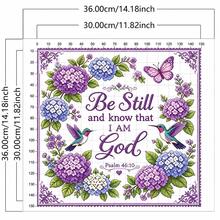 1pc Aesthetic Vintage Hydrangea Hummingbird Butterfly Cross Stitch Material Kit 11CT Square Beginner Printed Embroidery Set Exquisite Artistic Handmade DIY Living Room Study Wall Home Decor Hanging Painting - Multicolor - View 3