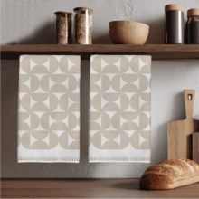 MEMNUN 2件裝奶茶色四葉半圓幾何印花廚房抹布 餐巾 40*60cm/45*70cm 超細纖維聚酯材質 現代柔軟洗碗布 廚房巾 手巾 家居裝飾 廚房裝飾 烹飪烘焙手巾 廚房配件 可機洗 清潔用品 適合餐廳廚房日常裝飾與送禮 全季節適用 - 彩色 - 查看 5