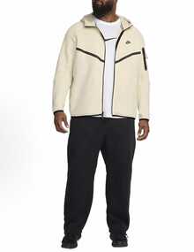 Nike Unisex Tech-Inspired Zip Hoodie Jogger Slim Fit Tapered Tracksuit With Cozy Lining Effortless Streetwear Outerwear For Men Women - Light Khaki Hoodie - 查看 6