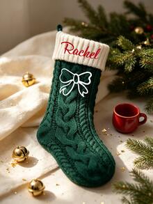Personalized 2026 Christmas Stocking, Family Knitted Christmas Eve Stockings, Personalized Xmas Stocking With Name, Pet Dog Stocking, Holiday Stockings, Christmas Family Gifts, Christmas Decrations, Christmas Decorations - Multicolor - View 7