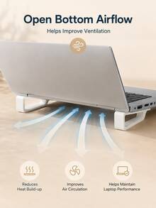 A Practical, Portable Laptop Stand Featuring An Ergonomic Viewing Angle And Cut-Out Ventilation Holes That Significantly Improve Airflow Beneath The Laptop To Rapidly Dissipate Excess Heat; Easily Portable For Use In Any Setting. - Multicolor - View 7