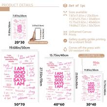1pc Religious Theme Poster, Fashion Wall Art, Includes Bible Verses, Suitable For Christian College Students, Pink Decorative Art, 'Divine Identity' Poster, Suitable For Church Decor, Canvas Print - 1PC - View 5