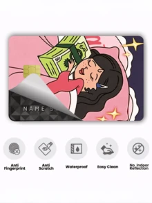 1pc Girly Credit Card Sticker Privacy Protection Card Skin, Wealth Birthday Gift PVC Material Anti-Fingerprint Anti-Scratch Wear-Resistant Card Sleeve, Suitable For Men, Women, Couples, Small Chip Card, Bank Card, Credit Card, Transportation Card, Student Campus Card Personalized DIY - Type a - View 6