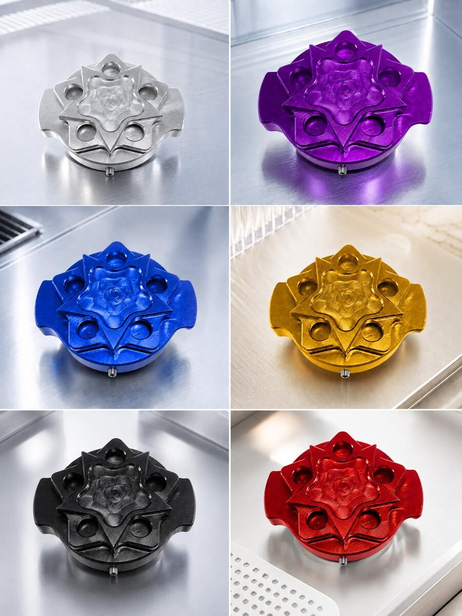 Motorcycle Water Tank Cap Cover, 1pc Universal Full Cnc Aluminum Alloy Radiator Cap Decorative Cover, Anodized Star Design Coolant Tank Lid Cover, Radiator Filler Cap Trim, Motorbike Scooter Modification Accessory For Nmax Aerox Pcx Adv Click