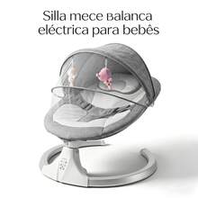 Smart Electric Baby Rocker With 5 Speeds, Bluetooth Music, And Mosquito Net - Grey - View 7