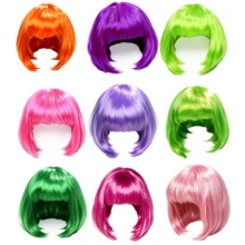 1Pc Forever & Moment Multi-Color Optional Short Bangs Bobo Wig Versatile Hair Wig Daily Party Hairpiece For 80s Party Music Festival Cosplay Halloween - Multicolor - View 2