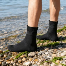 1 Pair Long Diving Socks, 85% Nylon + 15% Spandex Material, Enhanced Grip In Wet And Slippery Environments, Improved Diving Comfort, Adult Diving Socks - Black - View 5