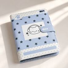 1pc Kawaii Star Print Cute Cat PU Photocard Binder, 6 Ring Detachable Photo Card Album, Portable Collect Book For Photocards, Business Cards, Stickers Storage,Card Holder - Multiple Styles - View 10