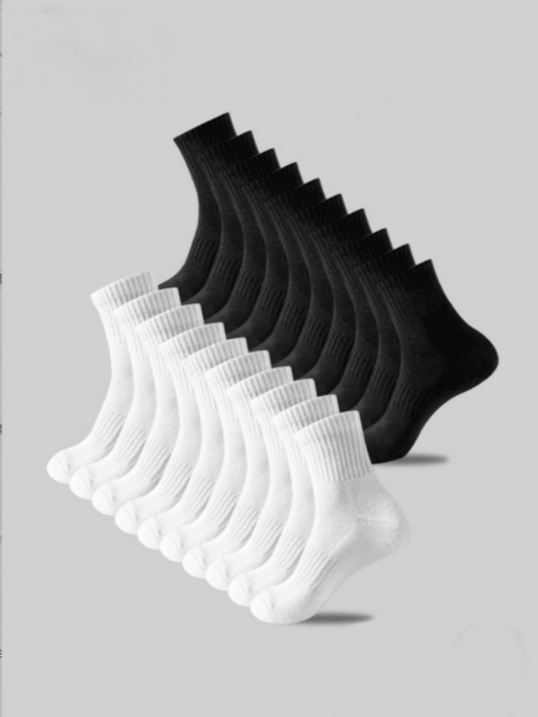 paquete de 5 piezas/10 piezas/20 piezas de calcetines casuales para hombre, calcetines blancos, calcetines de invierno, calcetines negros, calcetines para deportes al aire libre