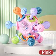 Kids Sensory Ball Toy, Colorful Baby Activity Rattle Ball With Textured Teething Rings, Interactive Educational Learning Toy, Toddler Gift - Multicolor - View 15