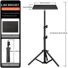 Projector Stand With Telescopic Tray, Can Hold Projector, Computer, Books, Etc., Universal Projector Stand, Portable Floor Tripod, Height Adjustable, Suitable For Office, Stage, Studio, Outdoor - View 13