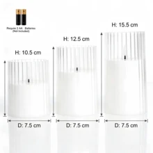 3件組無焰LED蠟燭,創意逼真火焰,附遙控器,適用於節日桌面裝飾、床頭燈、家居裝飾燈,使用2顆AA電池供電(電池不含) - LED Pillar Candles - 查看 5