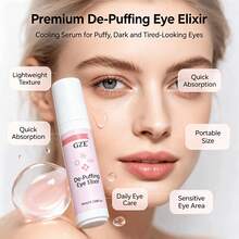 GZE Suero Desinflamante para Ojos con Bolita Rodante 10ml/0.338fl.Oz, Aceite Refrescante para Contorno de Ojos, Calma Ojos Hinchados y Cansados y Suaviza Líneas Finas Secas - 10 ml - Ver 3