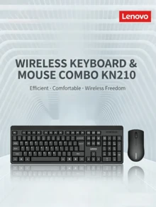Lenovo KN210 Wireless Keyboard And Mouse Set 2.4G Stable Connection Full-Size Numeric Keypad Silent Buttons For Office, Home And Gaming Use - View 2