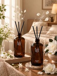 Pengharum Ruangan Reed Diffuser Alami 500ML, Dekorasi Pengharum Ruangan Gaya Kayu, Pengharum Ruangan Elegan, Dekorasi Ruangan Minimalis, Cocok untuk Ruang Tamu, Kamar Mandi, Lorong, Pilihan Hadiah, Aroma Teh Putih dan Oud - Beragam Aroma - View 9