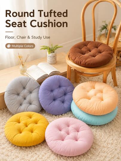 Round Thickened Floor Cushion, Tufted Tatami Seat Pad, Can Be Used For Chair And Back Support, Multi-Functional Chair Pad, Suitable For Home, Office, Dorm, Student Desk, Dining Chair, Meditation, Reading Nook, Bedroom, Living Room, Balcony And Modern Home Decor
