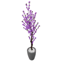 Little Lie Flower Cerejeira Artificial Branca Preservada 150cm Vaso Liso Pedra Decoração - 3D Cinza - Visão 6