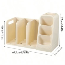 Desktop Book Storage Rack Pen Holder Student Desk Stationery Organizer Office Workstation Bookshelf Miscellaneous Storage Rack - Multicolor - View 5