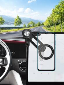 Magnetic Car Phone Holder For Large Screens, 360° Rotating, Height Adjustable, Non-Damaging Clip-On, Strong Magnetic Stable Hands-Free Smartphone Support Stand, Car Interior Dashboard Screen Navigation Bracket - Monitor Stand - View 4