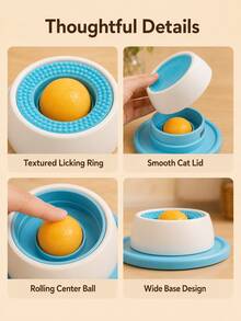 Pet Licking Bowl | Wet Food And Yogurt Licking, Slow Energy Consumption, Cleans And Cares For Oral Health, Suitable For Cats And Dogs, Plastic Material. Slow Feeding Bowl Licking Fun, Energy Consumption And Educational Interaction. - One Size Fits All - View 7